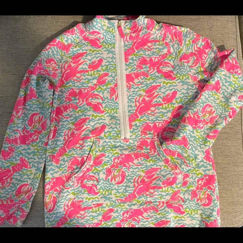 Lilly Pulitzer lobstah roll half zip Girls XL